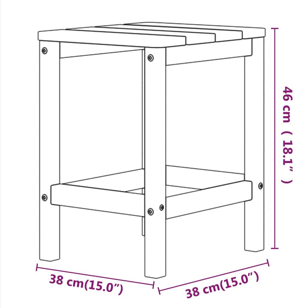 vidaXL Τραπέζι Κήπου Adirondack Ανθρακί 38 x 38 x 46 εκ. από HDPE
