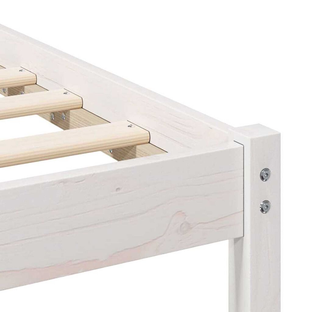 vidaXL Σκελετός Κρεβατιού Λευκό 140 x 190 cm Μασίφ ξύλο πεύκου