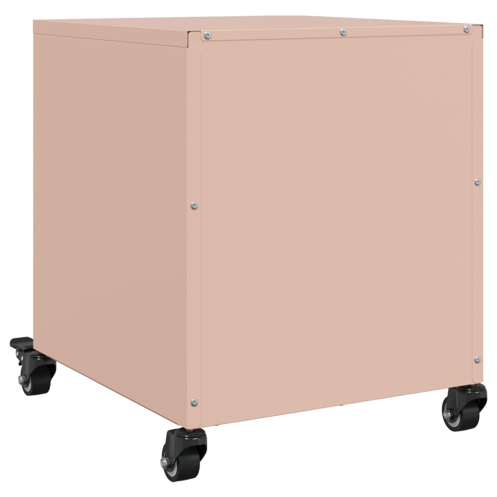 vidaXL Κομοδίνο Ροζ 36x39x43,5 εκ. από Χάλυβα