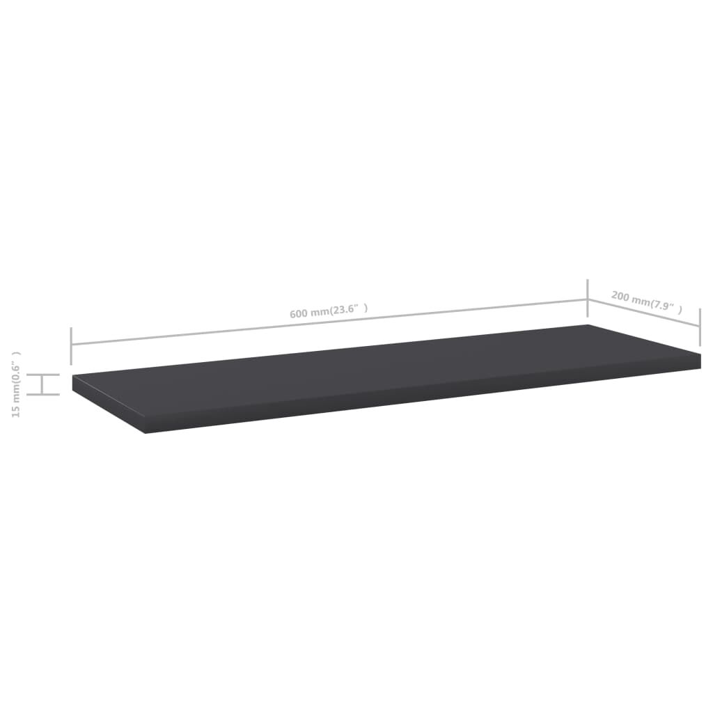 vidaXL Ράφια Βιβλιοθήκης 4 τεμ. Γκρι 60x20x1,5 εκ. από Μοριοσανίδα