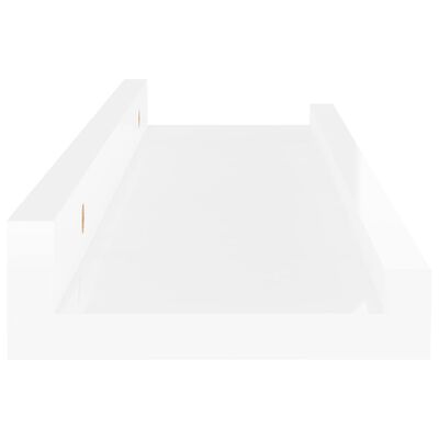 vidaXL Ράφια Τοίχου 2 τεμ. Γυαλιστερό Λευκό 40 x 9 x 3 εκ.