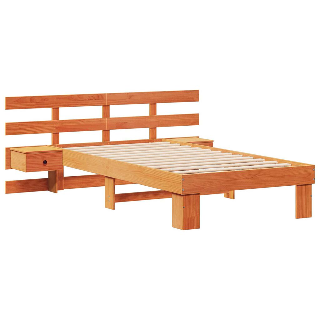 vidaXL Σκελετός Κρεβατιού Καφέ κεριού 75 x 190 cm Συμπαγές ξύλο πεύκου