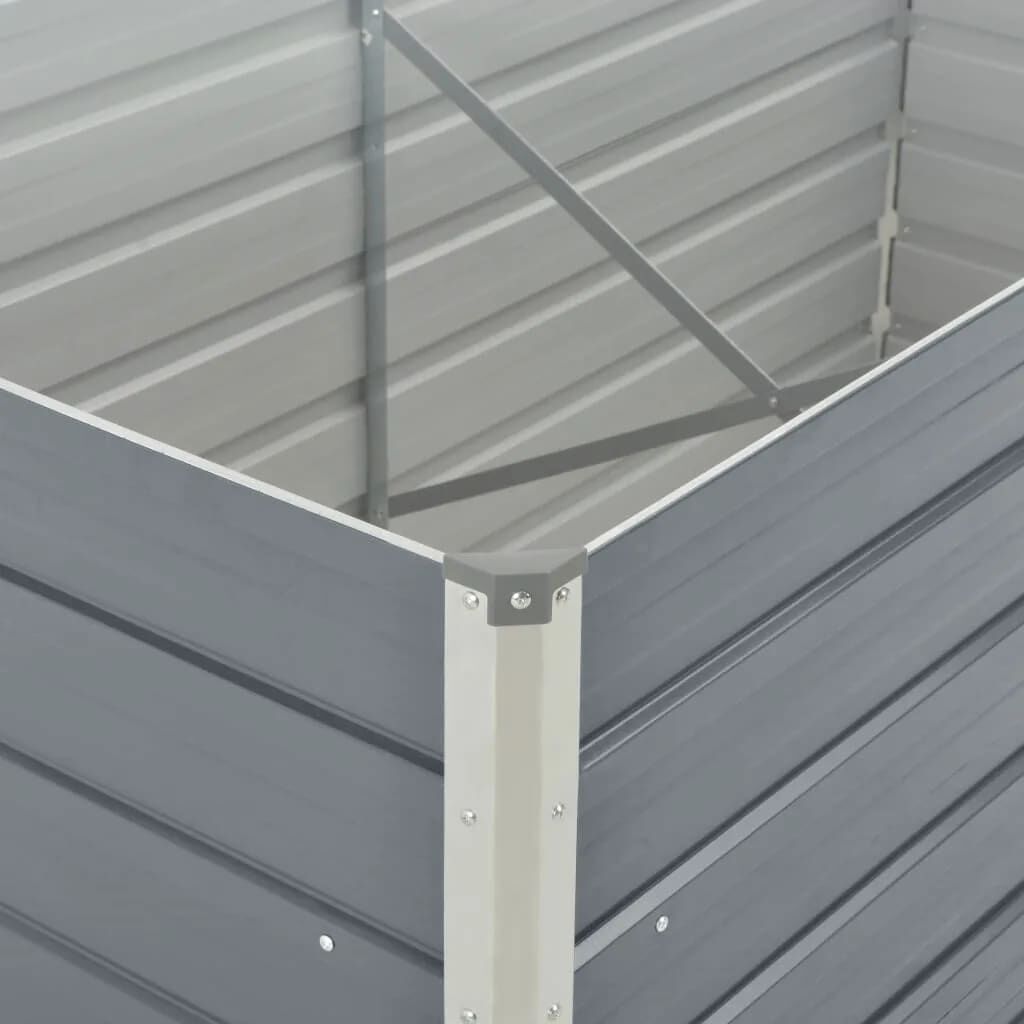 vidaXL Ζαρντινιέρα Ψηλή Γκρι 160 x 80 x 45 εκ. Γαλβανισμένος Χάλυβας