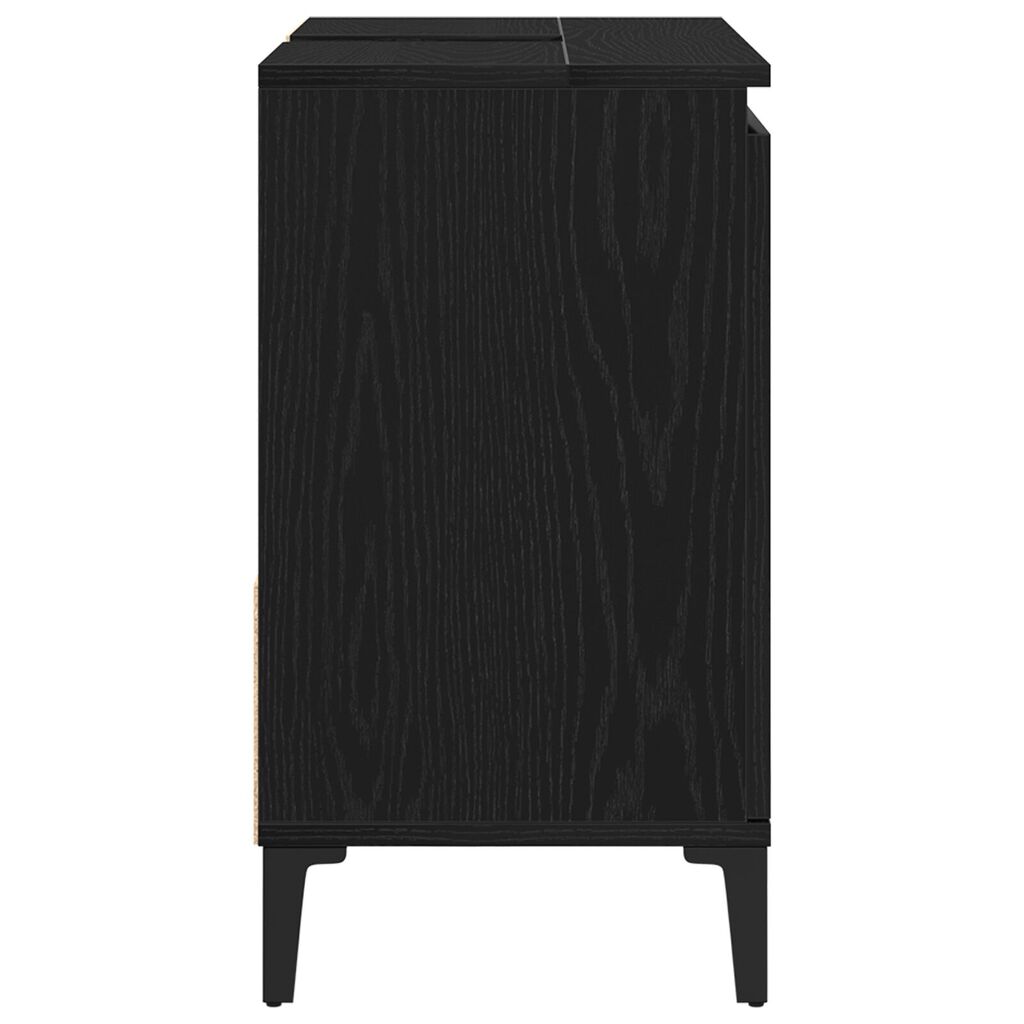 vidaXL Ντουλάπι Νιπτήρα Μαύρη Δρυς 65x33x60 εκ. Ξύλο Επεξεργασμένο