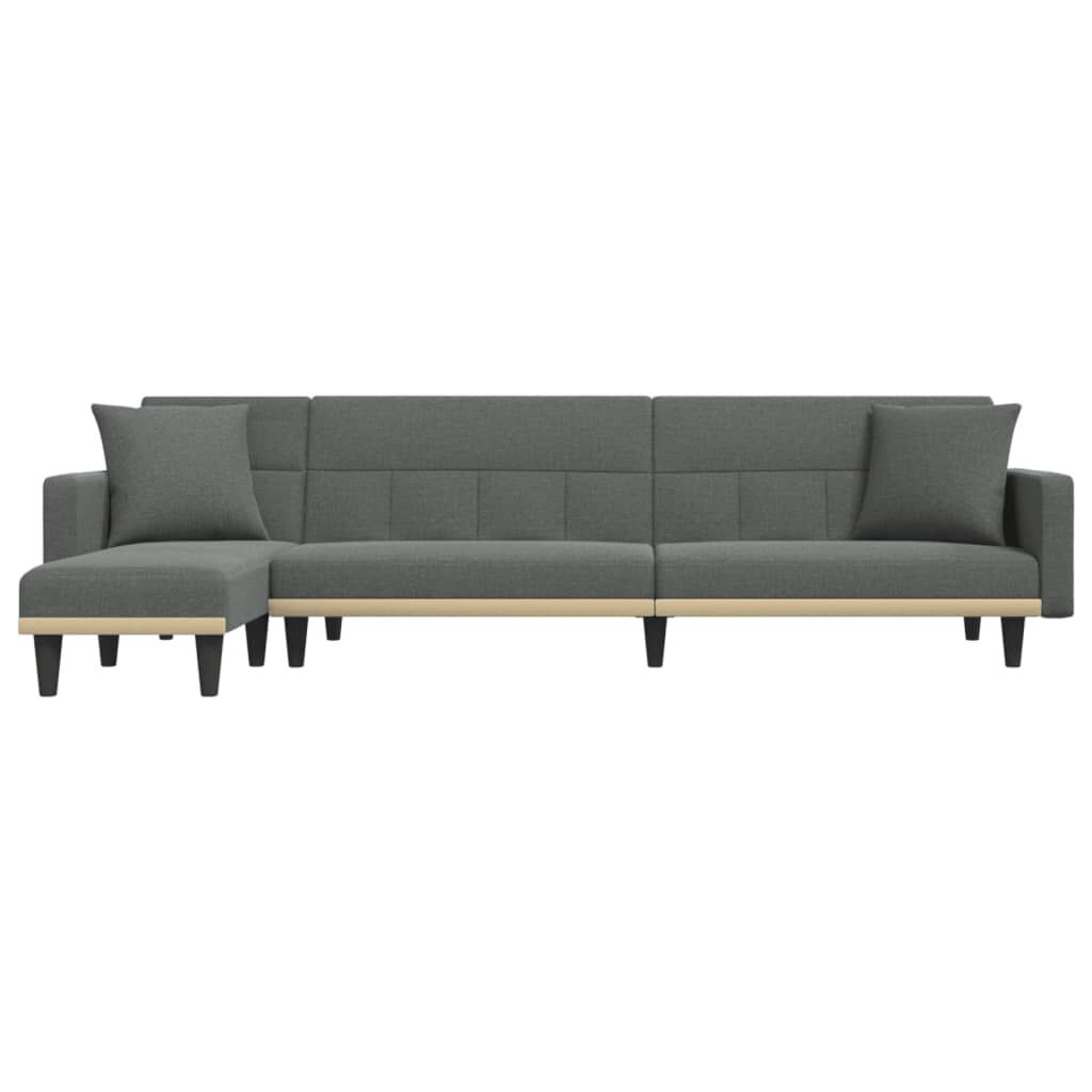 vidaXL Καναπές Κρεβάτι Γωνιακός Σκ. Γκρι 275x140x70 εκ. Υφασμάτινος