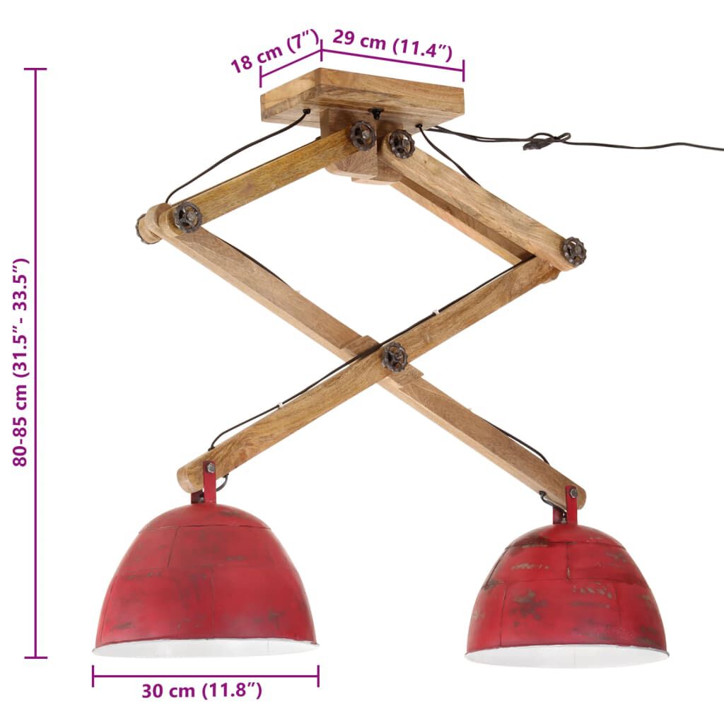 vidaXL Φωτιστικό Οροφής 25 W Αντικέ Μπλε 29x18x85 εκ. Ε27