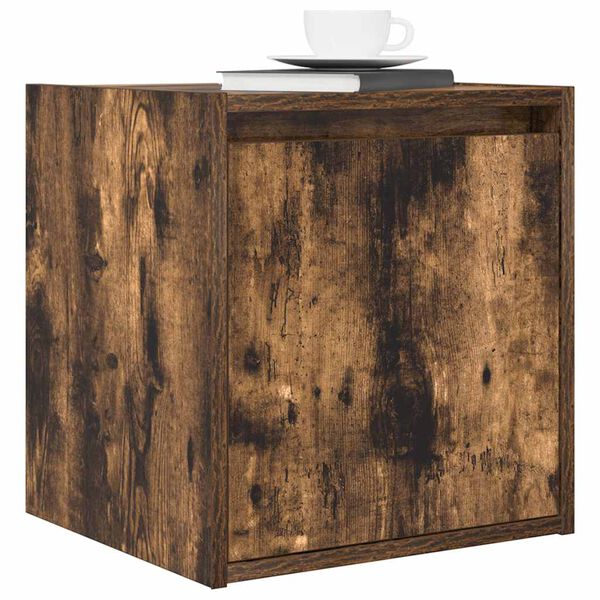 vidaXL Κομοδίνο Επιτοίχιο Καπνιστή Δρυς 38x34x40 εκ.