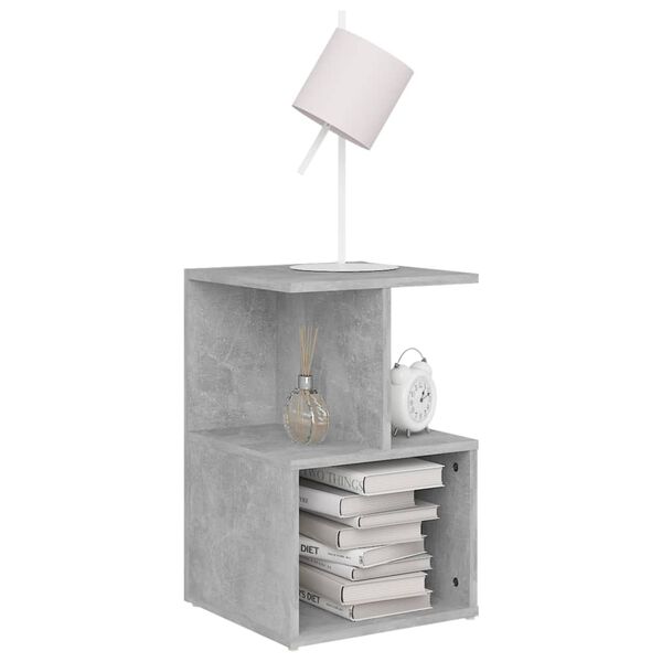 vidaXL Κομοδίνα 2 τεμ. Γκρι Σκυροδέματος 35x35x55 εκ. από Επεξ. Ξύλο