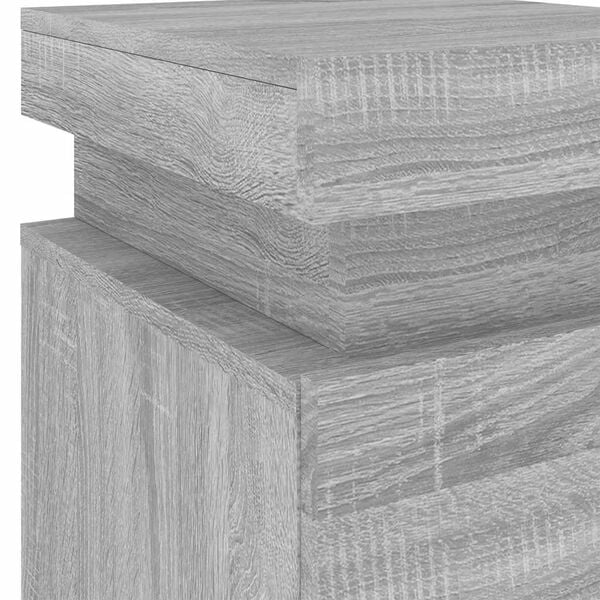 vidaXL Κομοδίνο με Φώτα LED Γκρι Sonoma 35 x 39 x 55 εκ.