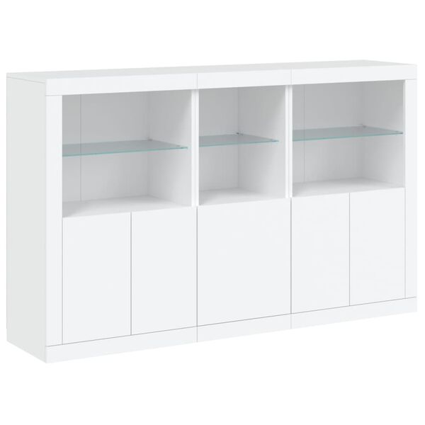 vidaXL Μπουφές με Φώτα LED Λευκός 162 x 37 x 100 εκ.