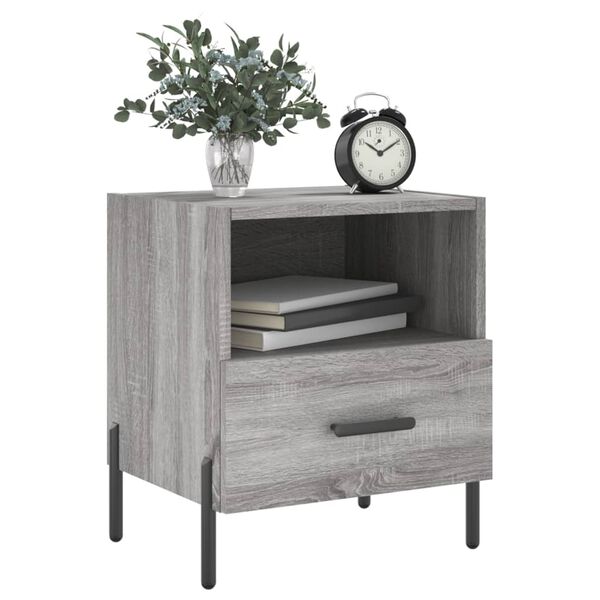 vidaXL Κομοδίνα 2 τεμ. Γκρι Sonoma 40 x 35 x 47,5 εκ. Επεξεργ. Ξύλο