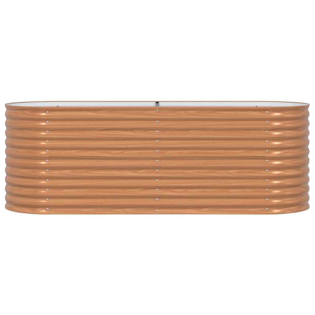 vidaXL Καφέ Υψηλό Κρεβάτι Κήπου - Όψη Ξύλου 240x80x81 εκ. Ατσάλι