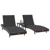 vidaXL Ήλιος Λάουτζερ 3 pcs Καφέ 40 x 40 x 40.5 εκ συνθετικό ρατάν