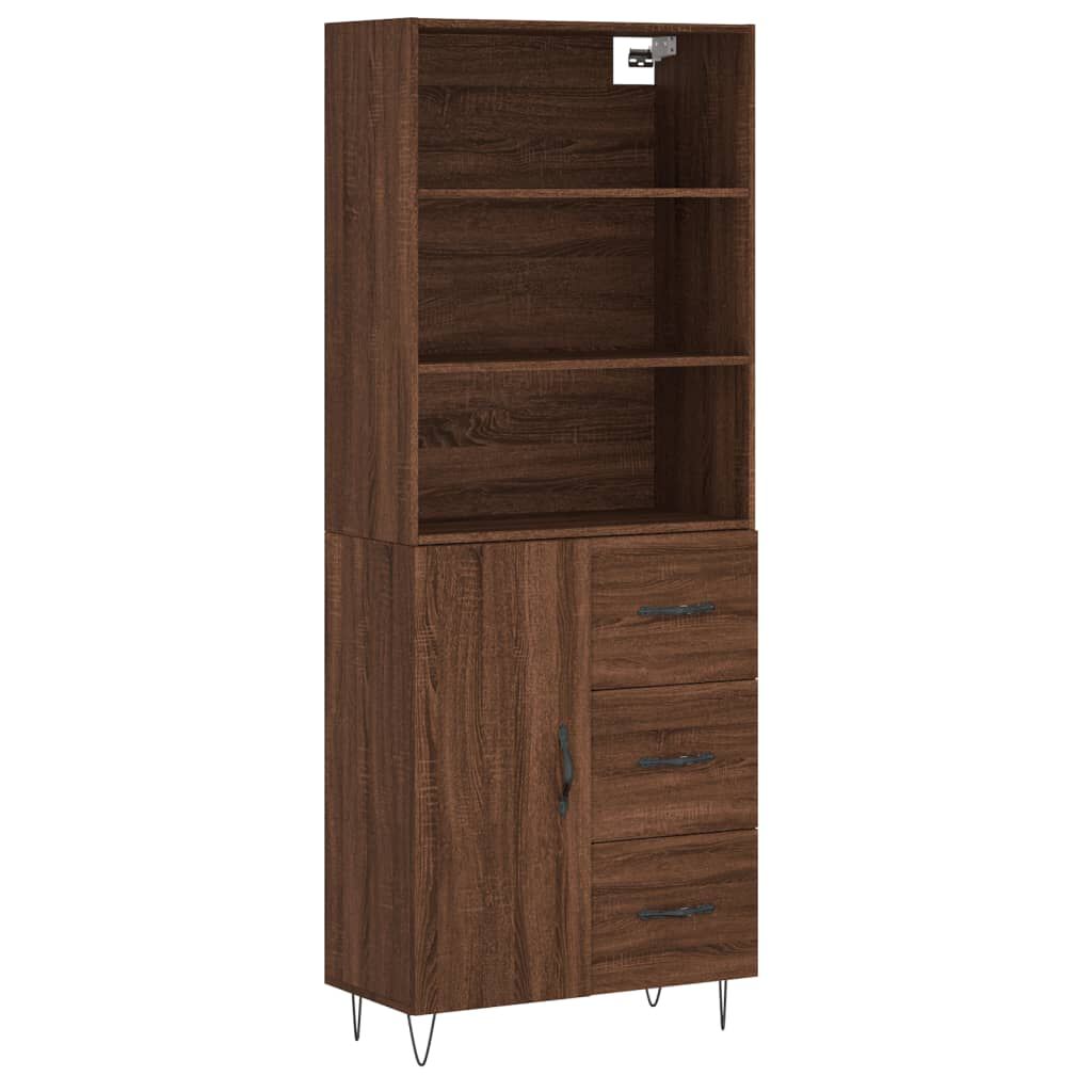 vidaXL Ντουλάπι Καφέ Δρυς 69,5 x 34 x 180 εκ. από Επεξεργασμένο Ξύλο
