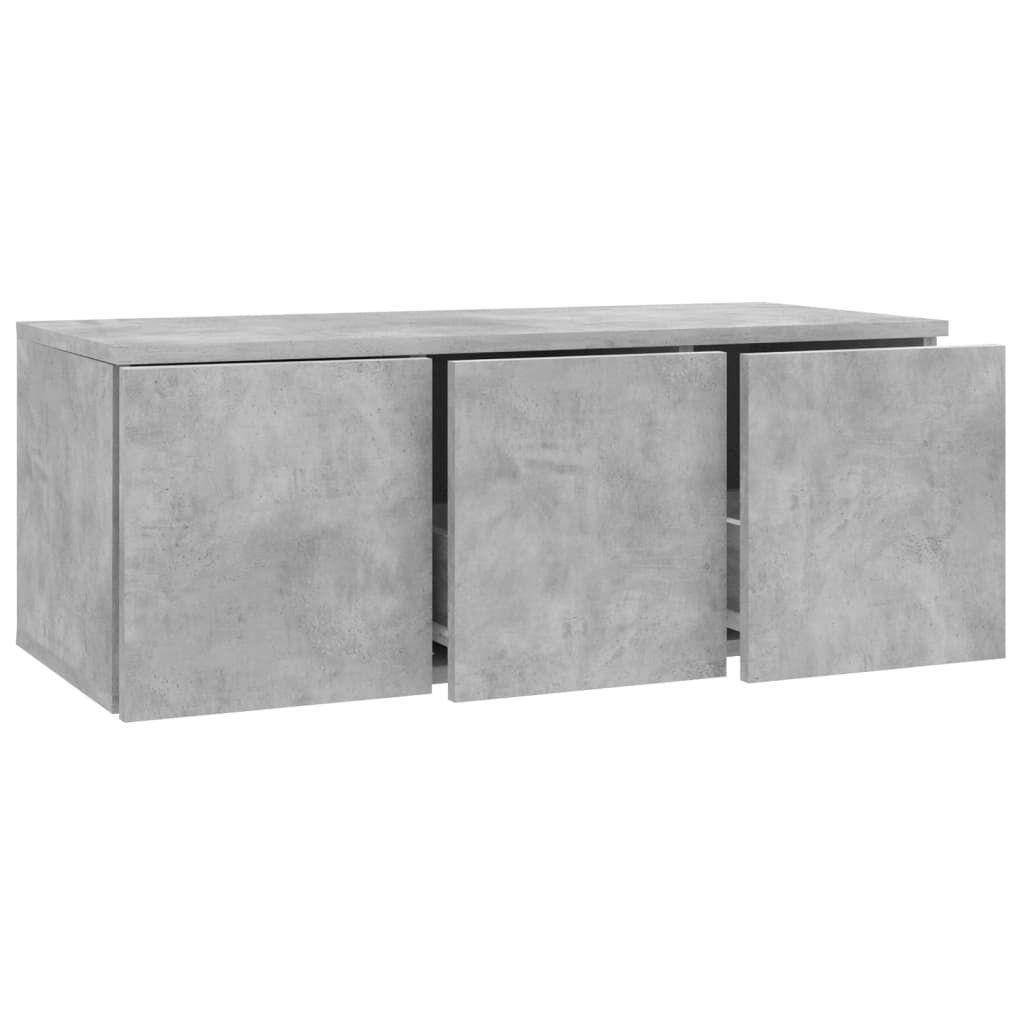 vidaXL Έπιπλο Τηλεόρασης Γκρι Σκυροδέματος 80x34x30 εκ. Επεξ. Ξύλο