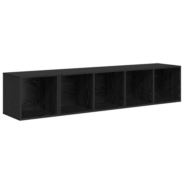 vidaXL 2 pcs Μαύρη δρυς 37 x 37 x 142.5 εκ Επεξεργασμένο ξύλο