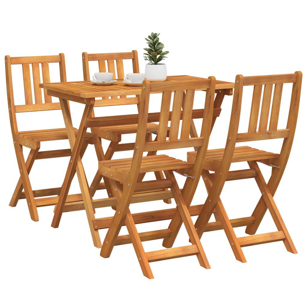 vidaXL Σετ Μπιστρό Κήπου 5 pcs Καφέ Μασίφ ξύλο ακακίας