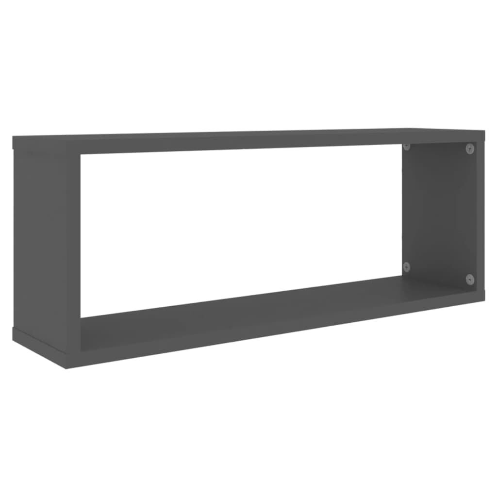vidaXL Ράφια Κύβοι Τοίχου 4 τεμ. Γκρι 60 x 15 x 23 εκ. από Επεξ. Ξύλο
