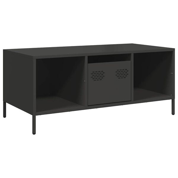 vidaXL Τραπεζάκι Σαλονιού Μαύρο 101,5x50x43,5 εκ. Χάλυβα Ψυχρής Έλασης