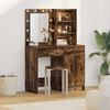vidaXL Σετ Τραπεζιού Μακιγιάζ 2 pcs Καπνιστό Δρύς 50 x 41 x 135 εκ
