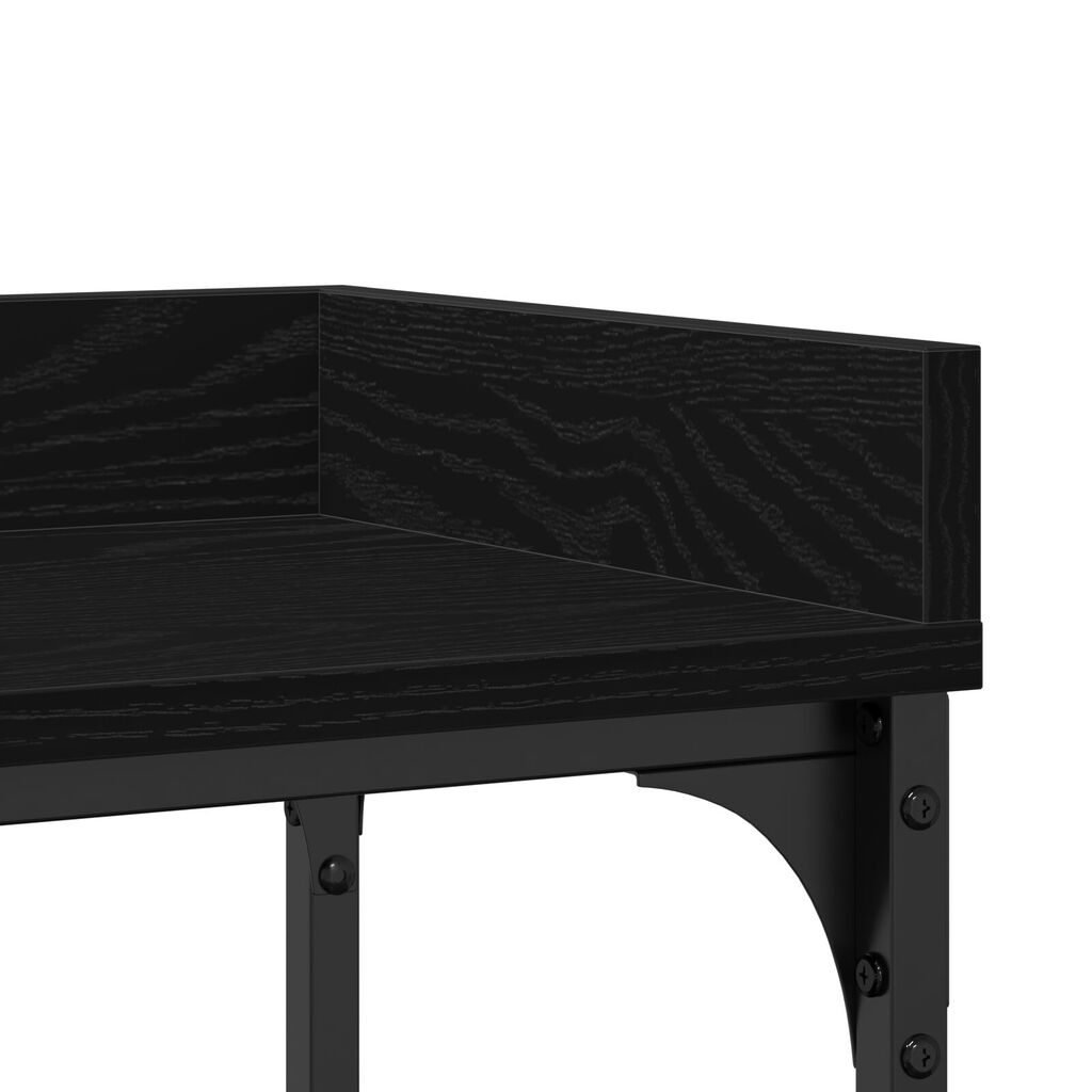 vidaXL Κονσόλα Μαύρη Δρυς 100x30x80 εκ. Επεξεργασμένου Ξύλου και Χάλυβα