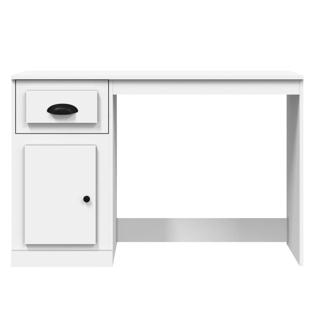 vidaXL Γραφείο με Συρτάρι Λευκό 115x50x75 εκ. από Επεξεργασμένο Ξύλο