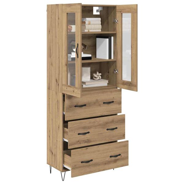 vidaXL Highboard Artisan Oak 69,5 x 34 x 90 &epsilon;&kappa;. &Epsilon;&pi;&epsilon;&xi;&epsilon;&rho;&gamma;&alpha;&sigma;&mu;έ&nu;&omicron; &xi;ύ&lambda;&omicron;