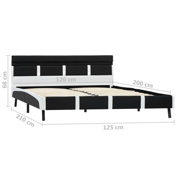 vidaXL Πλαίσιο Κρεβατιού με LED Μαύρο 120x200 εκ. από Συνθετικό Δέρμα