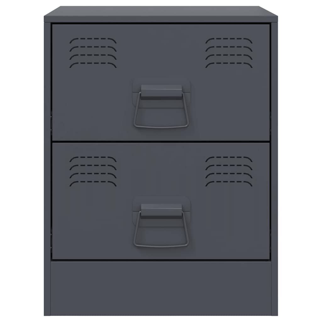 vidaXL Κομοδίνο Ανθρακί 34,5 x 39 x 44 εκ. από Χάλυβα