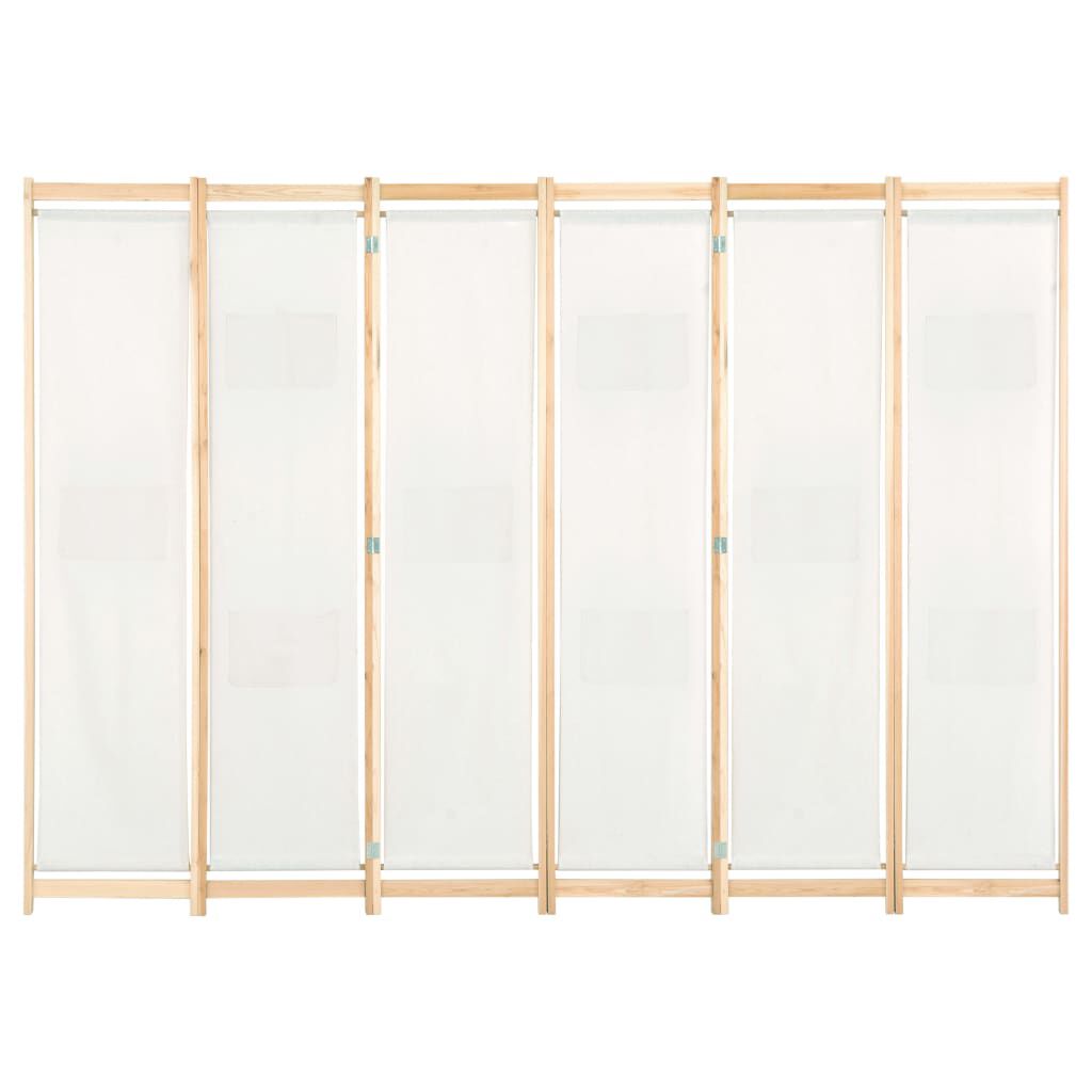 vidaXL Διαχωριστικό Δωματίου με 6 Πάνελ Κρεμ 240x170x4 εκ. Υφασμάτινο