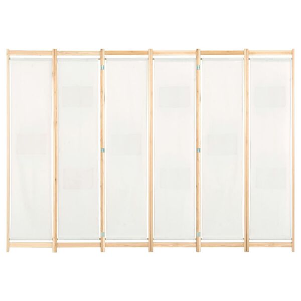 vidaXL Διαχωριστικό Δωματίου με 6 Πάνελ Κρεμ 240x170x4 εκ. Υφασμάτινο