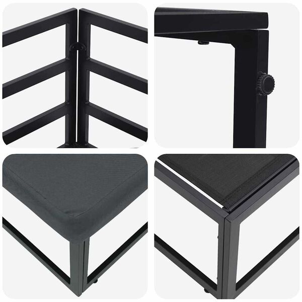 vidaXL Εξωτερικά Έπιπλα με μαξιλάρι με μαξιλάρι 3 pcs Μαύρο Αλουμίνιο