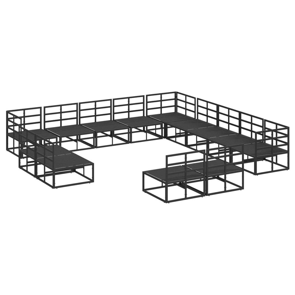 vidaXL Σετ Καναπέ Κήπου 13 pcs Μαύρο 353 x 353 x 71 εκ Αλουμίνιο