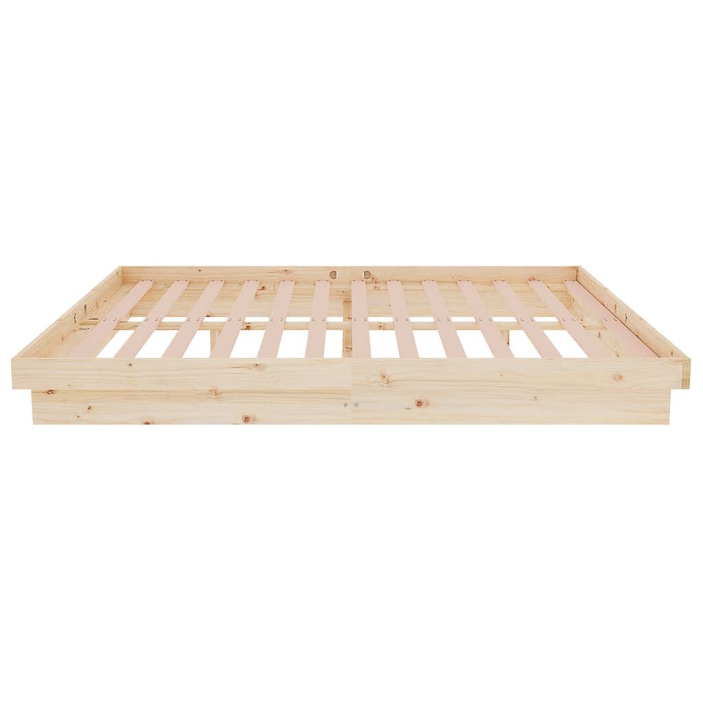 vidaXL Πλαίσιο Κρεβατιού 135 x 190 εκ. από Μασίφ Ξύλο Double