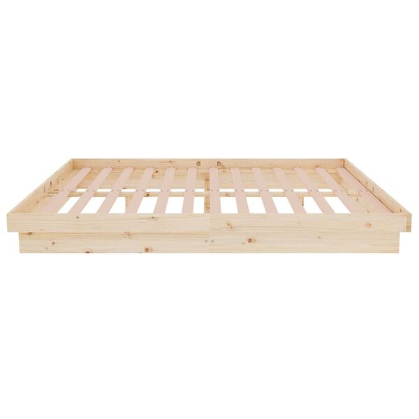 vidaXL Πλαίσιο Κρεβατιού 135 x 190 εκ. από Μασίφ Ξύλο Double