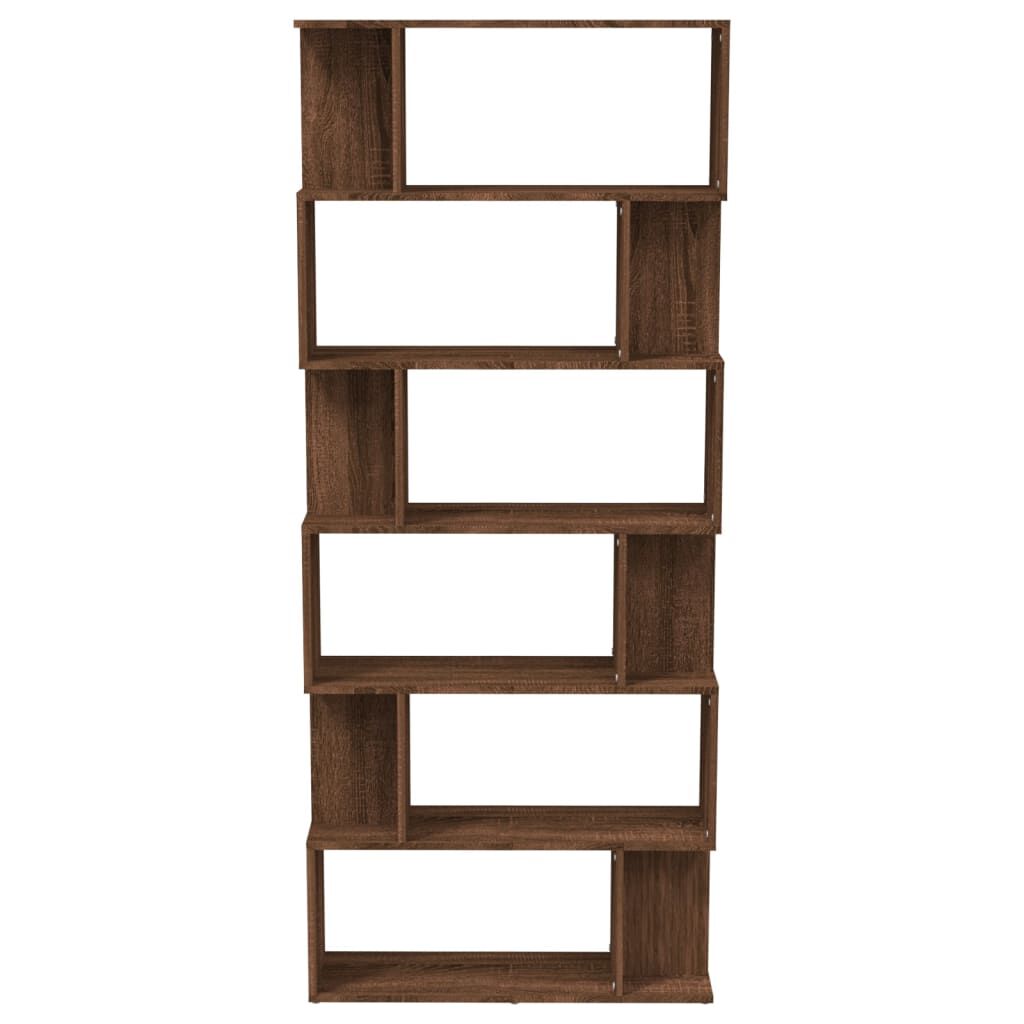 vidaXL Βιβλιοθήκη/Διαχωρ. Χώρου Καφέ Δρυς 80x24x192 εκ. Επεξεργ. Ξύλο