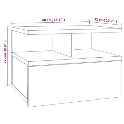 vidaXL Κομοδίνο Κρεμαστό Καπνιστή Δρυς 40 x 31 x 27 εκ. Επεξεργ. Ξύλο
