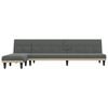 vidaXL Καναπές Κρεβάτι Γωνιακός Σκούρο Γκρι 255x140x70 εκ. Υφασμάτινος