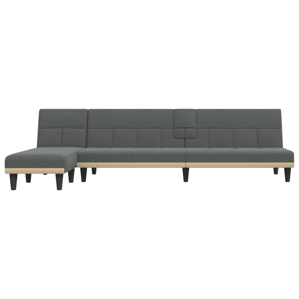 vidaXL Καναπές Κρεβάτι Γωνιακός Σκούρο Γκρι 255x140x70 εκ. Υφασμάτινος
