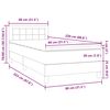 vidaXL Κρεβάτι Boxspring με Στρώμα & LED Σκούρο Γκρι 80x220 εκ. Βελούδινο