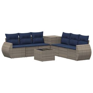 vidaXL &Sigma;&epsilon;&tau; &Kappa;&alpha;&nu;&alpha;&pi;έ 8 &tau;&mu;&chi;. &Gamma;&kappa;&rho;&iota; &kappa;&alpha;&iota; Navy Blue &Pi;&omicron;&lambda;&upsilon;-&rho;&alpha;&kappa;ί &kappa;&alpha;&iota; &Chi;ά&lambda;&upsilon;&beta;&alpha;&sigmaf;
