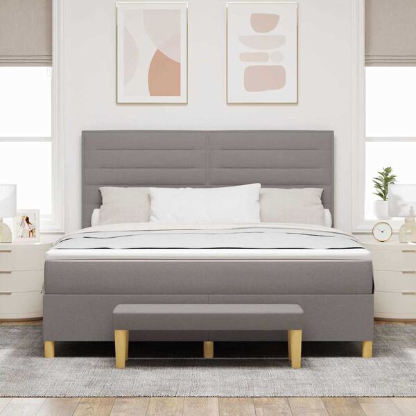 vidaXL &Kappa;&rho;&epsilon;&beta;ά&tau;&iota; &mu;&epsilon; &epsilon;&lambda;&alpha;&tau;ή&rho;&iota;&alpha; &mu;&epsilon; &sigma;&tau;&rho;ώ&mu;&alpha; Taupe 180 x 200 cm ύ&phi;&alpha;&sigma;&mu;&alpha;