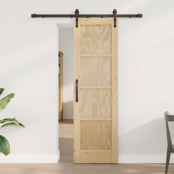 vidaXL Συρόμενη Πόρτα ORKDAL Καφέ 61 x 198.5 εκ. Μασίφ ξύλο πεύκου