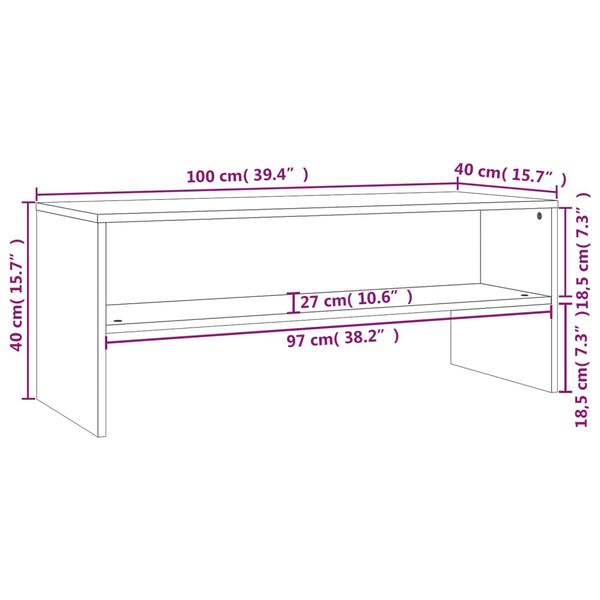 vidaXL Έπιπλο Τηλεόρασης Γκρι Sonoma 100x40x40 εκ. από Επεξεργ. Ξύλο