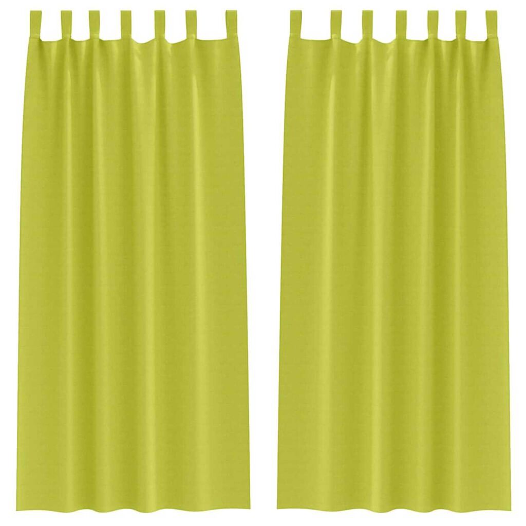 vidaXL Κουρτίνες με κουρτίνες 2 pcs Λαχανί Πολυεστέρας