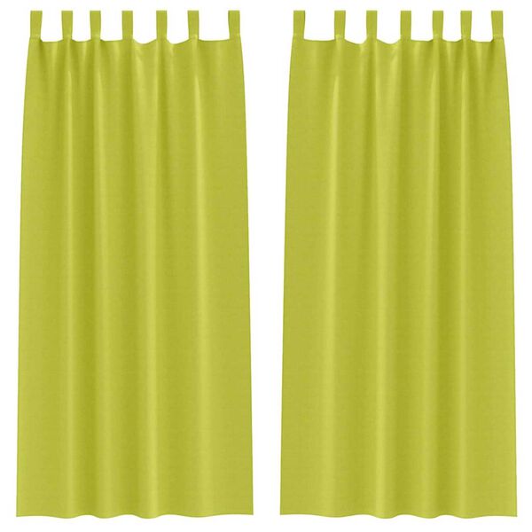vidaXL Κουρτίνες με κουρτίνες 2 pcs Λαχανί Πολυεστέρας