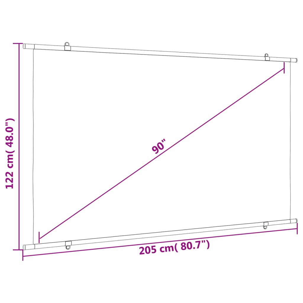 vidaXL Οθόνη Προβολής 90'' 16:9