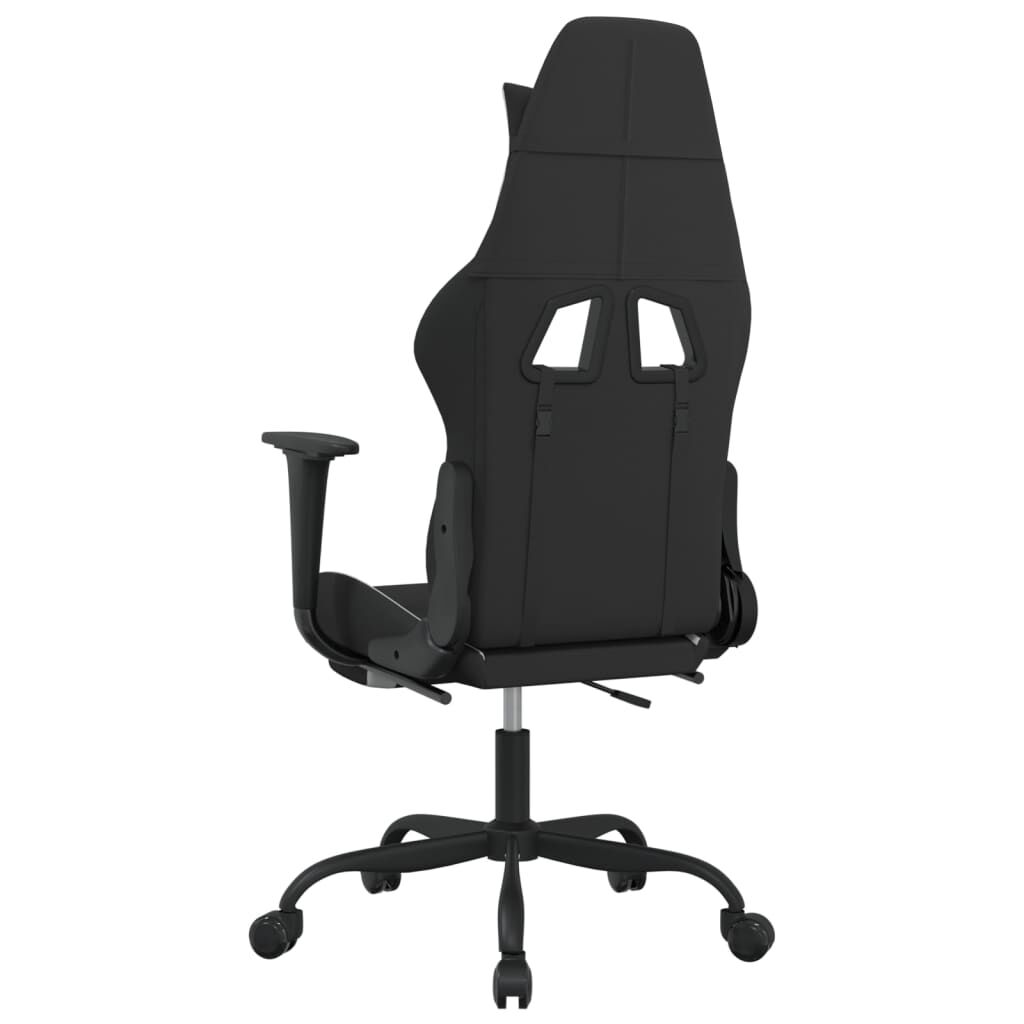 vidaXL Καρέκλα Μασάζ Gaming Μαύρη/Λευκή Ύφασμα με Υποπόδιο