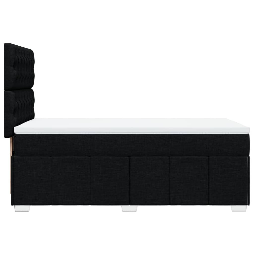 vidaXL Κρεβάτι Boxspring με Στρώμα Μαύρο 80 x 200 εκ. Υφασμάτινο
