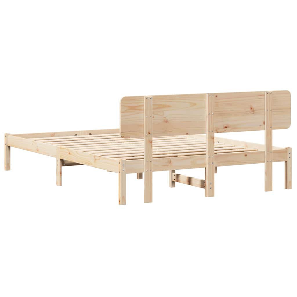 vidaXL Σκελετός Κρεβατιού Φυσικό 150 x 200 cm Μασίφ ξύλο πεύκου